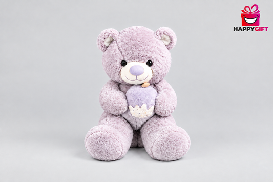 76CM Lavender Teddy Bear with Mini Plush | Happy Gift