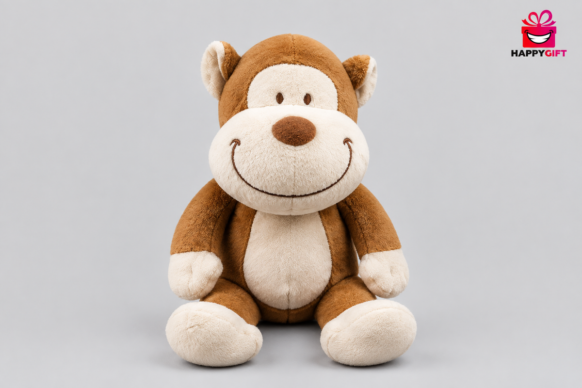 50CM Brown Monkey Plush Toy with Smiling Face – Happy Gift