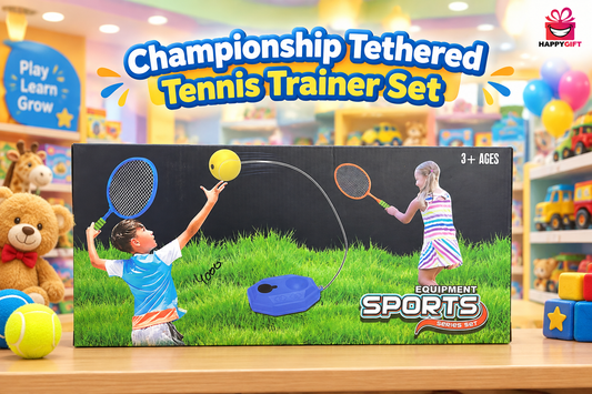 Championship Tethered Tennis Trainer Set – Solo Practice Kit for Kids