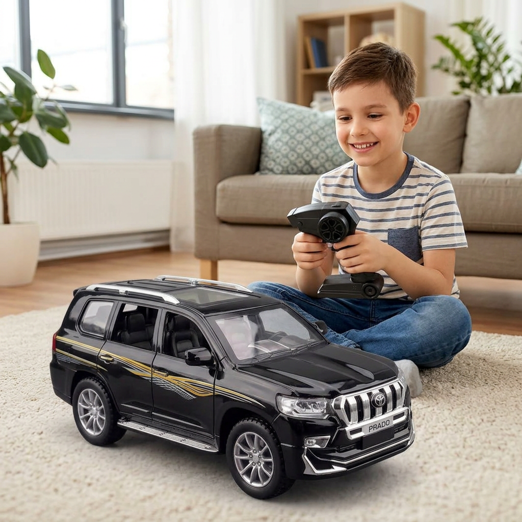 Toyota Prado Remote Control Toy SUV – Black | Happy Gift