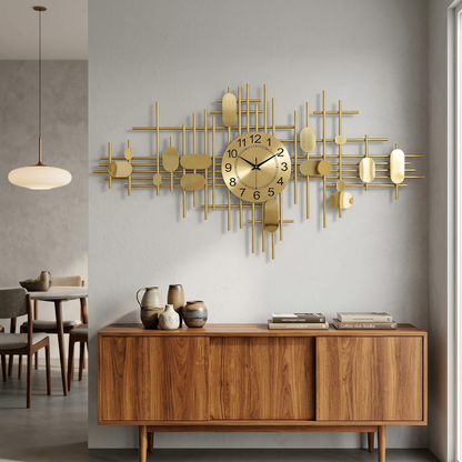 Gold Geometric Wall Clock | Modern Wall Decor | Happy Gift