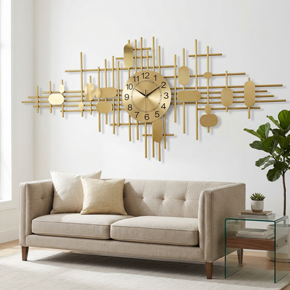 Gold Geometric Wall Clock | Modern Wall Decor | Happy Gift