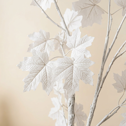 Artificial White Maple Leaf Tree in Gray Pot | Happy Gift HEIGHT 4.5 FT