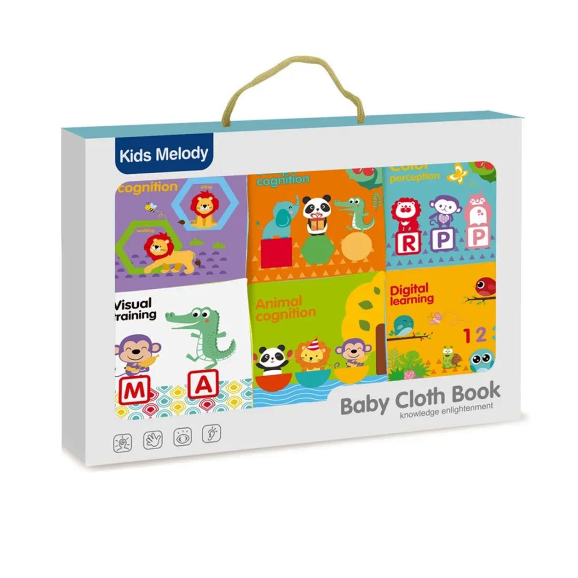 Kids Melody Baby Cloth Book Set – Soft Educational Books for Toddlers (Set of 6)