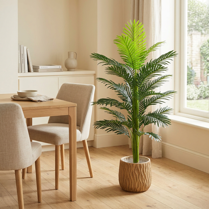 Decorative Palm Plant with Woven-Look Planter | Happy Gift