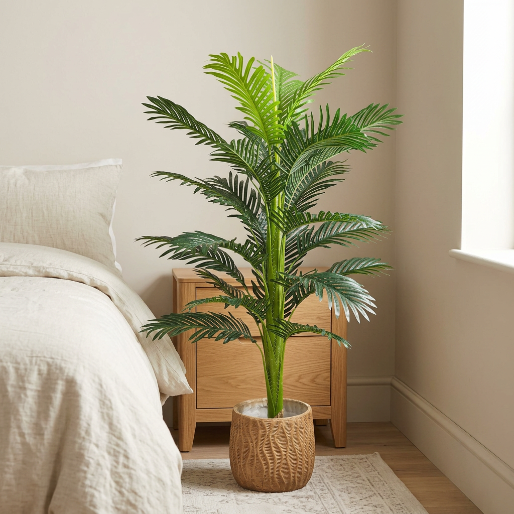 Decorative Palm Plant with Woven-Look Planter | Happy Gift