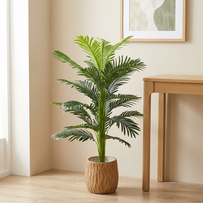 Decorative Palm Plant with Woven-Look Planter | Happy Gift