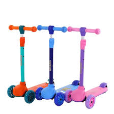 Three-Wheeled Adjustable Kids' Scooters with LED Wheels