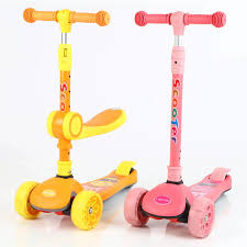 Colorful Kids' Scooters in a Playroom Setting