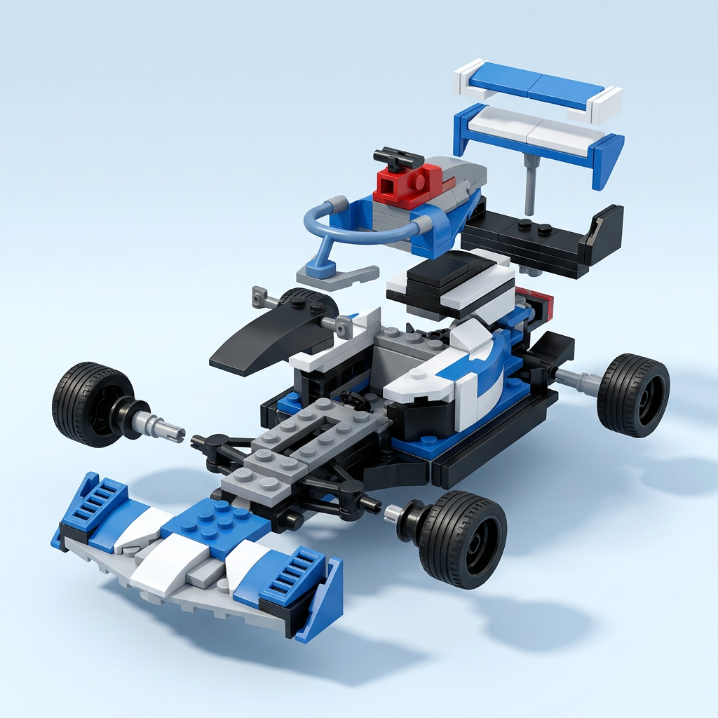 Race Car Building Blocks Set with Pit Station | Happy Gift