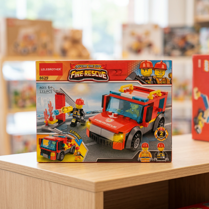 Fire Truck Building Blocks Set – 133 Pieces | Happy Gift