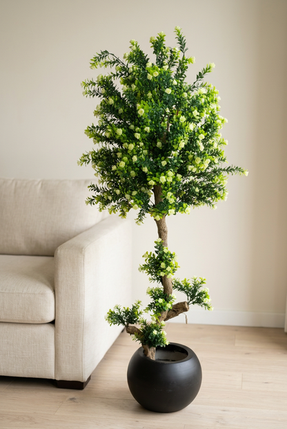 Flowering Decorative Tree in Black Planter | Happy Gift