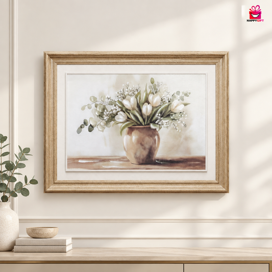 "Ethereal Blooms" - Framed Floral Watercolor Print | HappyGift Home Decor