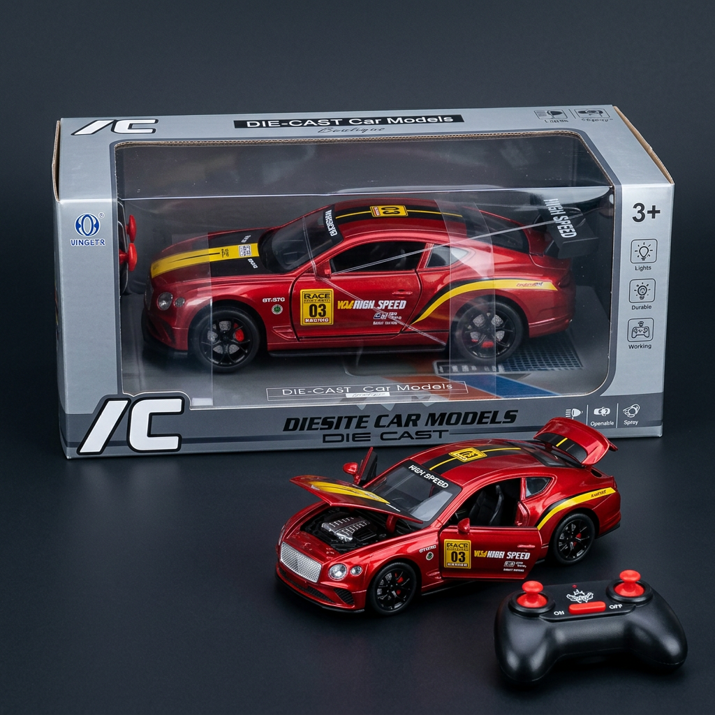 Red RC Racing Car with Lights & Opening Doors | Happy Gift