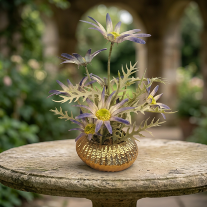 Lavender Artificial Flower Arrangement in Gold Vase | Happy Gift