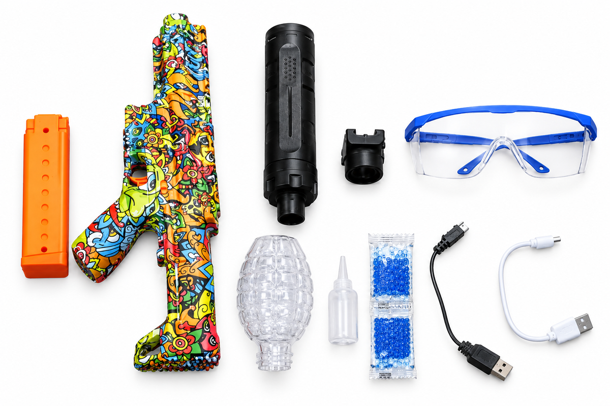 AR P9 Tactical Graffiti Gel Ball Blaster - Automatic & Manual Set/HAPPYGIFT