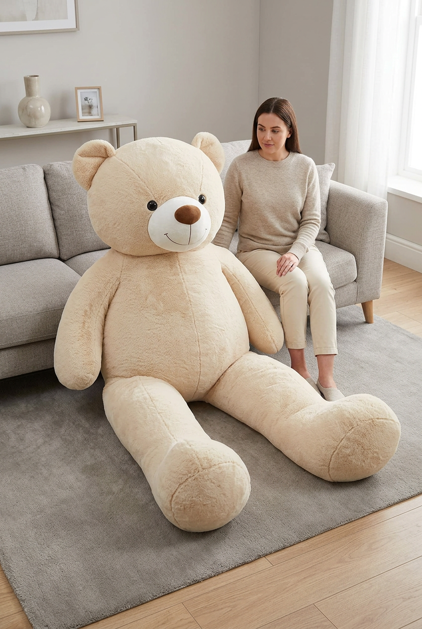 183 CM Giant Beige Teddy Bear – Plush Soft Toy Gift | Happy Gift