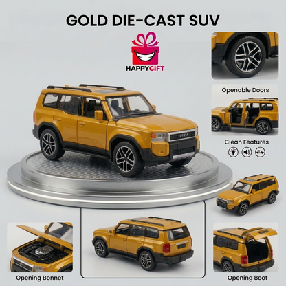 Toyota Land Cruiser Gold Die-Cast SUV Model | Happy Gift