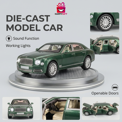Green Die-Cast Model Car with Lights & Sound | Happy Gift