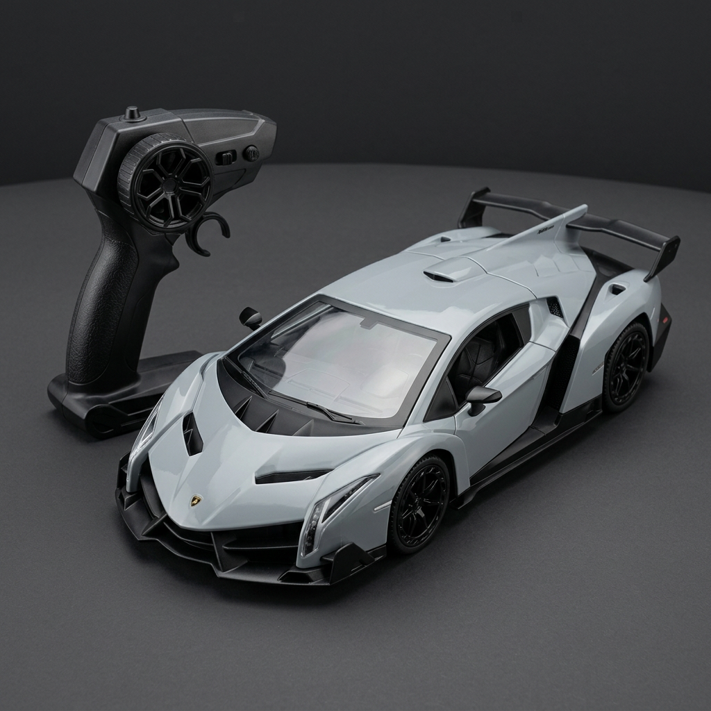 Lamborghini Veneno-Style Remote Control Car – Light Grey | Happy Gift