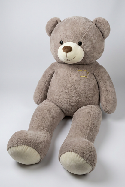 137 CM Grey Teddy Bear – Smiling Plush Soft Toy Gift | Happy Gift