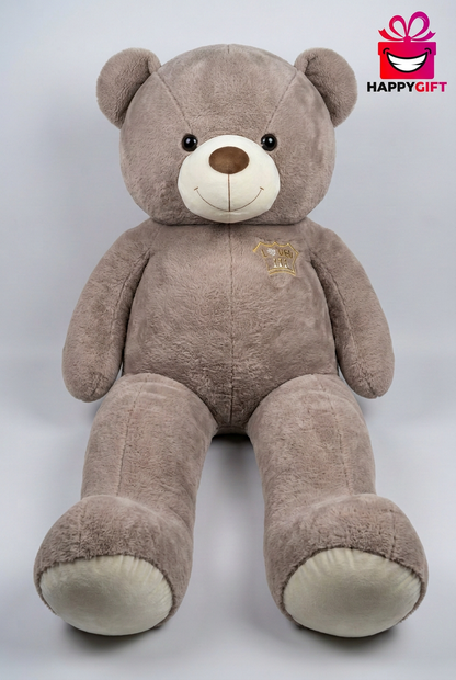 137 CM Grey Teddy Bear – Smiling Plush Soft Toy Gift | Happy Gift