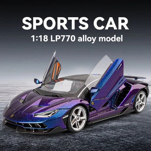 Premium Alloy Lamborghini LP770 Die-Cast Collector’s Model – Interactive Lights, Sound, & Retractable Spoiler