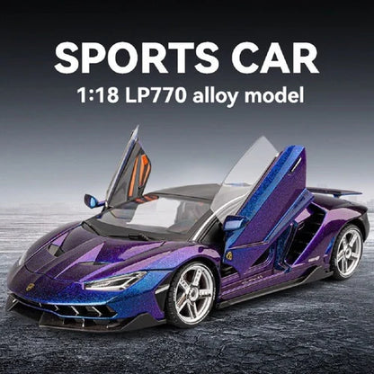 Premium Alloy Lamborghini LP770 Die-Cast Collector’s Model – Interactive Lights, Sound, & Retractable Spoiler