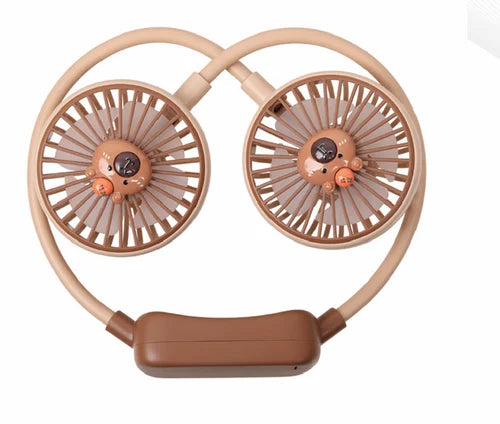 Portable Hands-Free Dual Neck Fan – USB Rechargeable