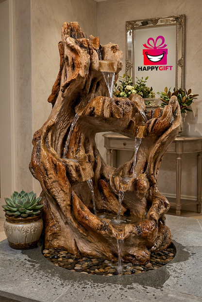 Rustic Tree Root-Style Water Fountain for Home Décor | Happy Gift