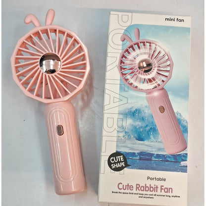 Cute Rabbit Portable Mini Fan – USB Rechargeable Personal Cooler