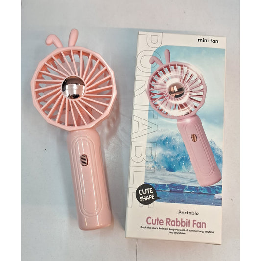 Cute Rabbit Portable Mini Fan – USB Rechargeable Personal Cooler