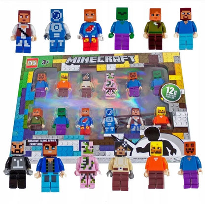 Minecraft Block Figures 12-Piece Toy Set – Creative Building Block Collection