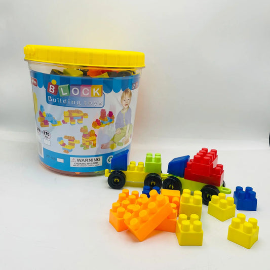 WonderPlay 110-Piece Building Blocks Set - Educational Construction Toy in Large Storage Tub