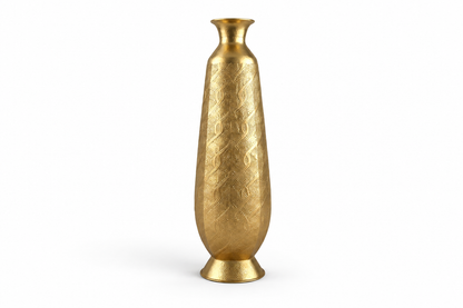 Gold floor vase three-quarter view