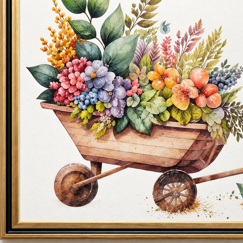 Blooms in a Barrow watercolor detail