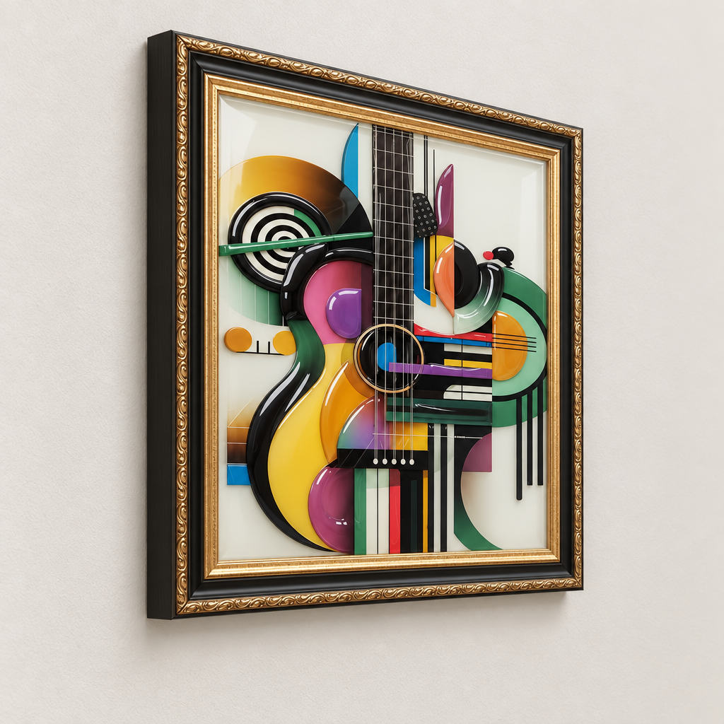 Abstract Resonance geometric artwork angled view