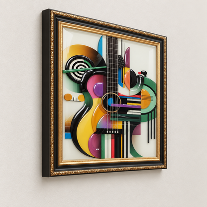 Abstract Resonance geometric artwork angled view
