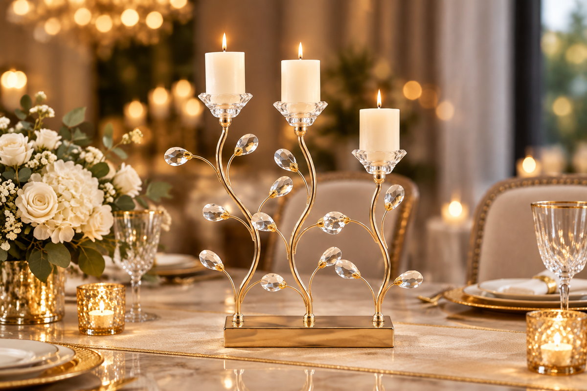 Candle holder dining table centerpiece