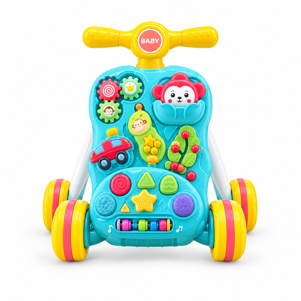 Baby puzzle walker front view on white background