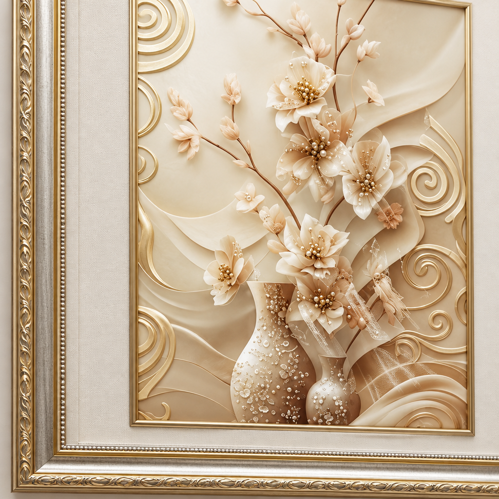 Opulent Bloom floral artwork detail