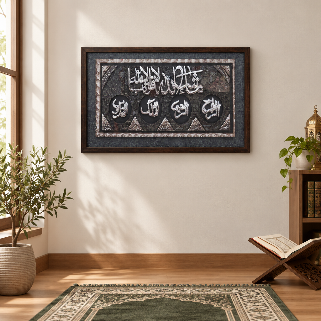 Serenity in Silver Script quiet corner display