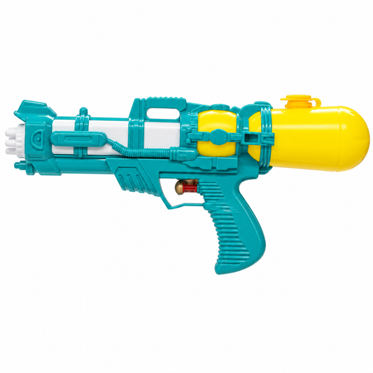 TNT water gun toy with nail-tip nozzle on white background