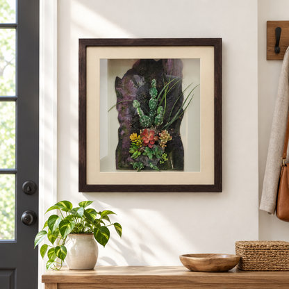 Desert Harmony shadow box in entryway