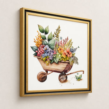 Blooms in a Barrow framed art angled view