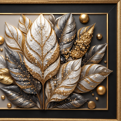 Opulent Feathers metallic-looking detail