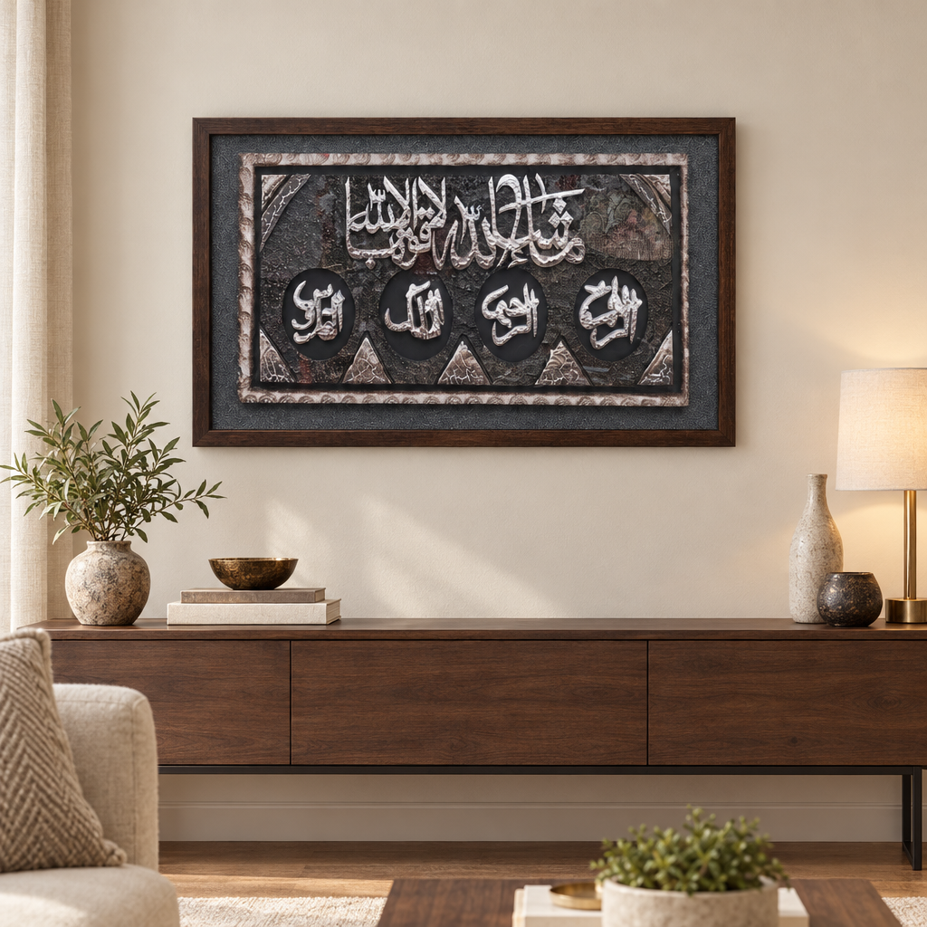 Serenity in Silver Script living room display