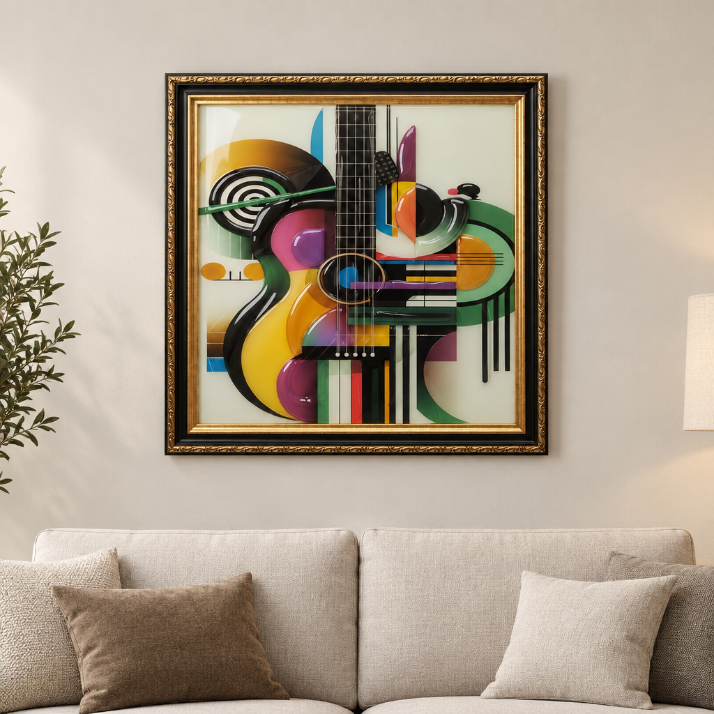 Abstract Resonance art in living room