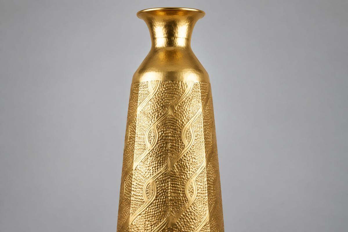 Hammered gold texture close-up