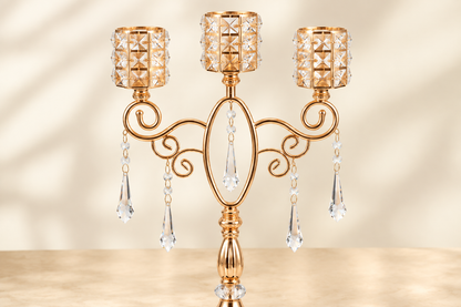 Crystal and gold detail close-up